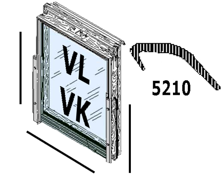 Velux Anschlagdichtung 5210 VL/VK Holz Dachfenster-5210 lfdm VL/VK