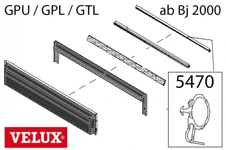 Velux 5470 Markisenkasten + Dichtung GPU / GPL / GTL