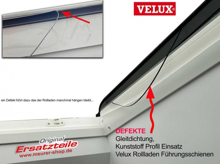 Gleitdichtung, Kunststoff Profil Einsatz Velux Rollladen Führungsschienen