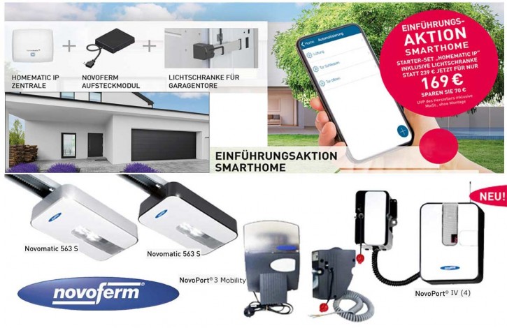 Novoferm „Homematic IP“ Smarthome STARTER SET für Garagentor-Antriebe