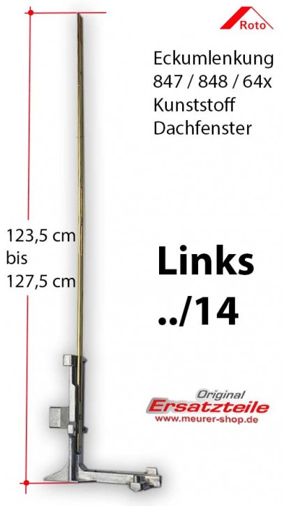 Eckumlenkung Roto Komplett 84x/64x K | Links .../14 (140cm)