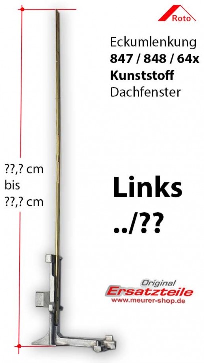 Eckumlenkung Roto Komplett 84x/64x K | Links