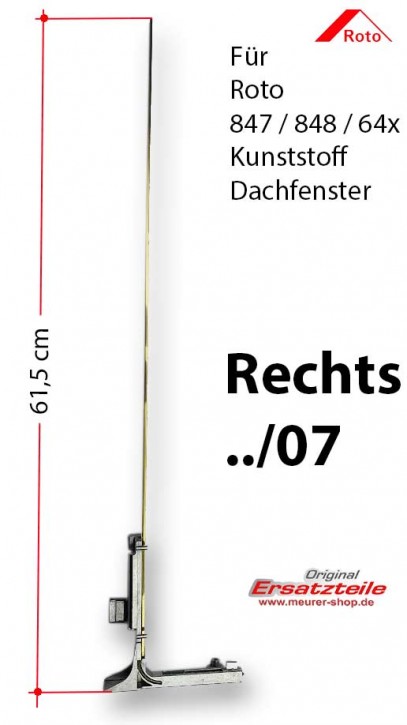 Eckumlenkung Roto Komplett 84x/64x K | Rechts ../07 (78cm)
