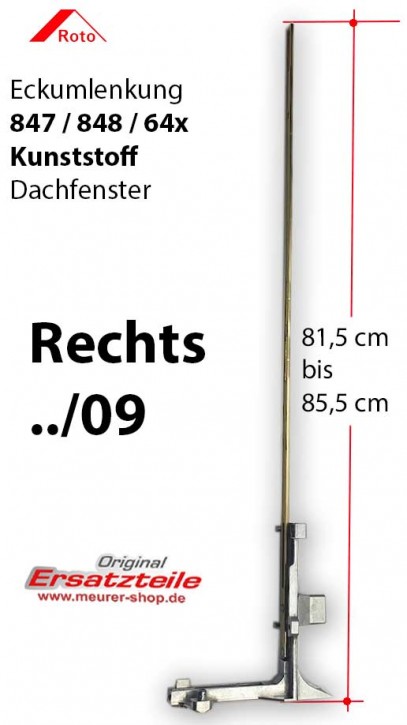 Eckumlenkung Roto Komplett 84x/64x K | Rechts ../09 (98cm)