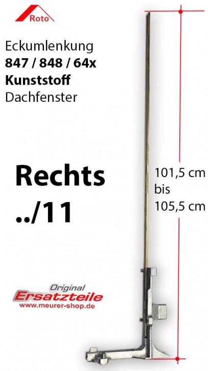 Eckumlenkung Roto Komplett 84x/64x K | Rechts ../11 (118cm)