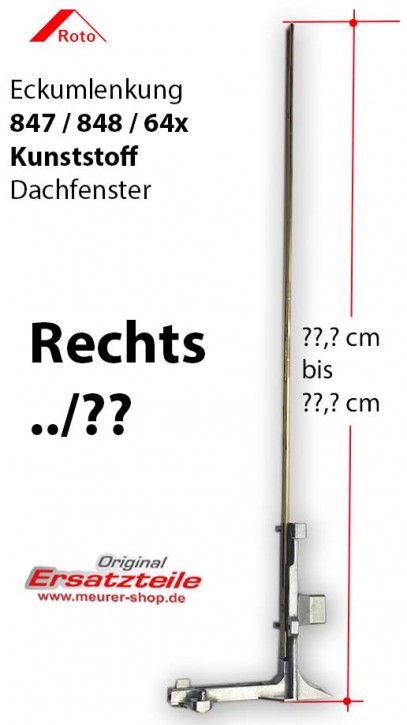 Eckumlenkung Roto Komplett 84x/64x K | Rechts