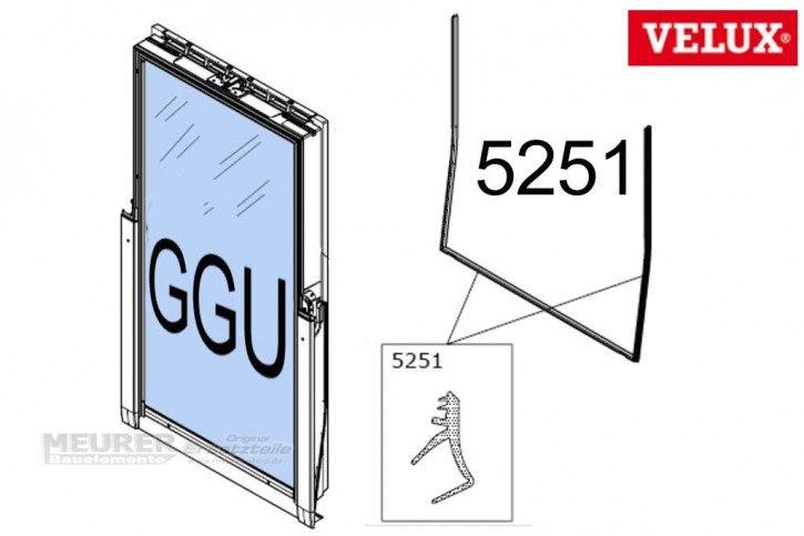 Velux Falz Dichtung 5251 GGU Kunststoff Dachfenster Ecken geschweißt