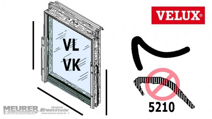 Velux Anschlagdichtung 5210 VL/VK Holz Dachfenster