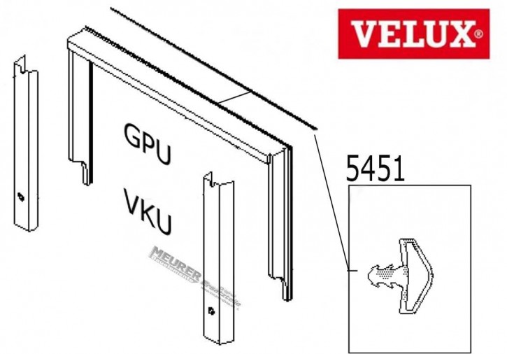 Velux Schlauchdichtung oben 5451 GPU/VKU/GHU Kunststoff Dachfenster