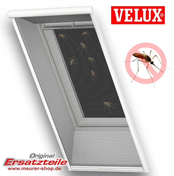 Original Velux InsektenSchutzRollo für Dachfenster, strapazierfähiges transparentes Glasfasergewebe, weiße Schienen aus Aluminium