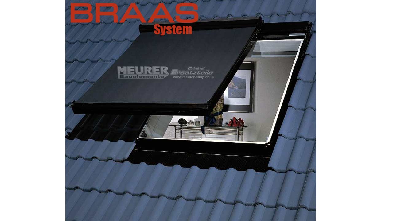 Thermorollos für Braas® Atelier PVC Dachfenster BA DA AF76 AF81 außen alu silber 