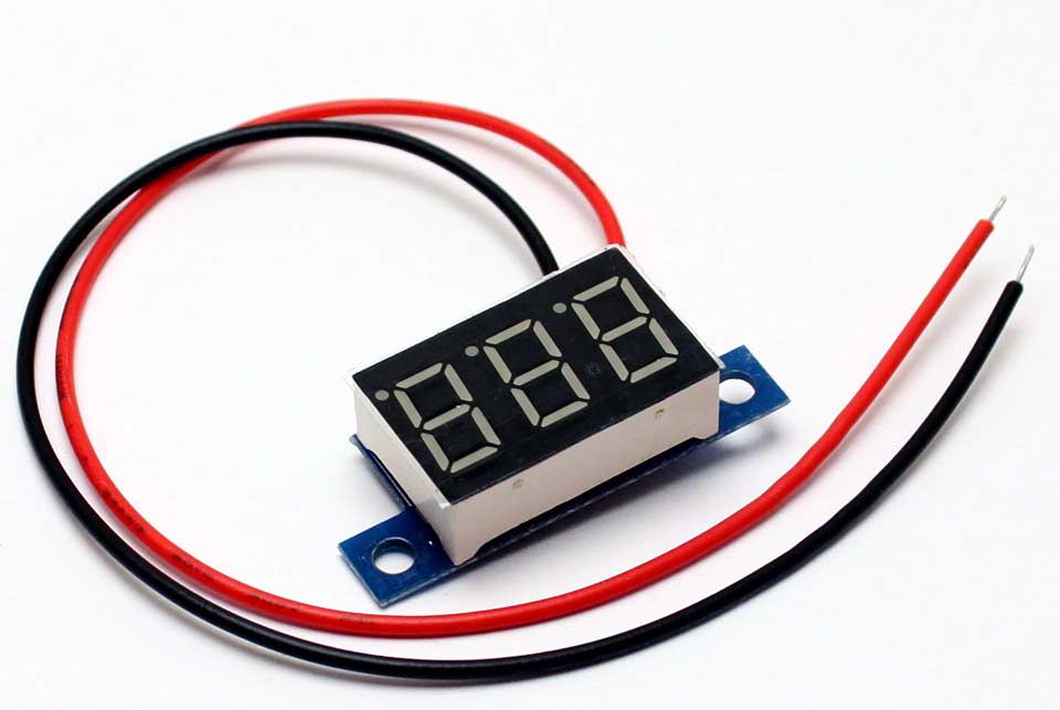 5stk Mini Digital Voltmeter Spannungsanzeige DC2.5-30V LED Panel Meter 2 Drähten
