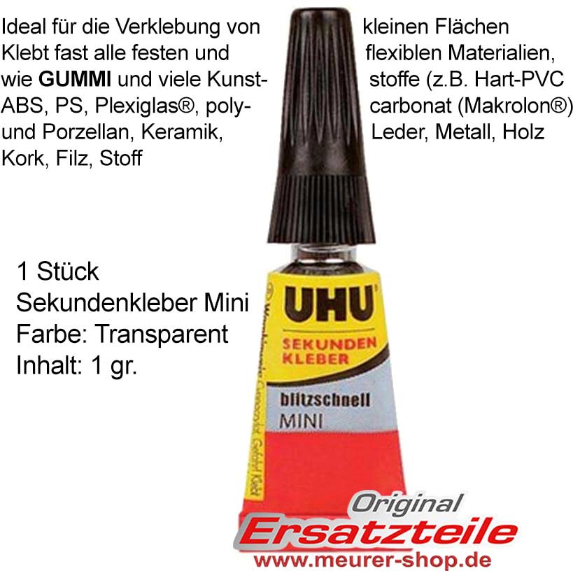 Gummikleber für Velux / Roto / Braas Dachfenster Dichtungen-1 x Tube UHU  MINI 1 gr