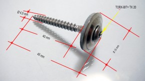 12 Stk. Spenglerschrauben Edelstahl 45 mm mit Dichtscheibe