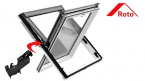 Klapp-Schwinglager Rechts oder Links für Roto 84x & R8x Dachfenster Holz oder Kunststoff
