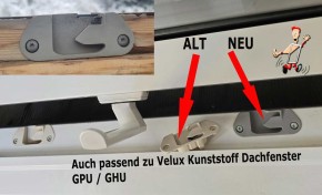 Schließgegenstück 3161, verschraubtes Kunststoffteil unten für Bedienungsgriff Velux GPL/GPU