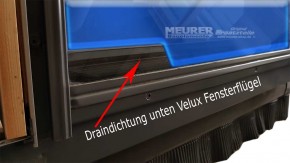 Velux Drain Dichtung Holz Fensterflügel unten