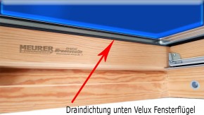 Velux Drain Dichtung Holz Fensterflügel unten