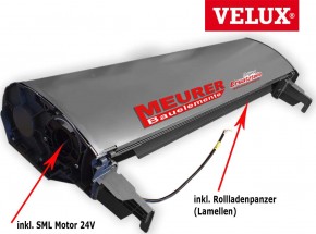 Velux SML elektr. Rollladen Topkasten komplett mit Rollladenpanzer als Ersatz für Hagelschaden usw.