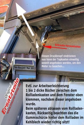 Solar Rollladen Akku, Motor, Velux Ersatzteil-Kitt ab Bj. 2000