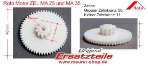 Zahnrad Ersatzteil für Roto 847 / 647 Tronic Motor MA 25 / MA 35